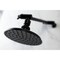 Kingston Brass K135K0MB 5-1/4 Inch OD Showerhead with 10-Inch Shower Arm, Matte Black K135K0MB - alternate 2